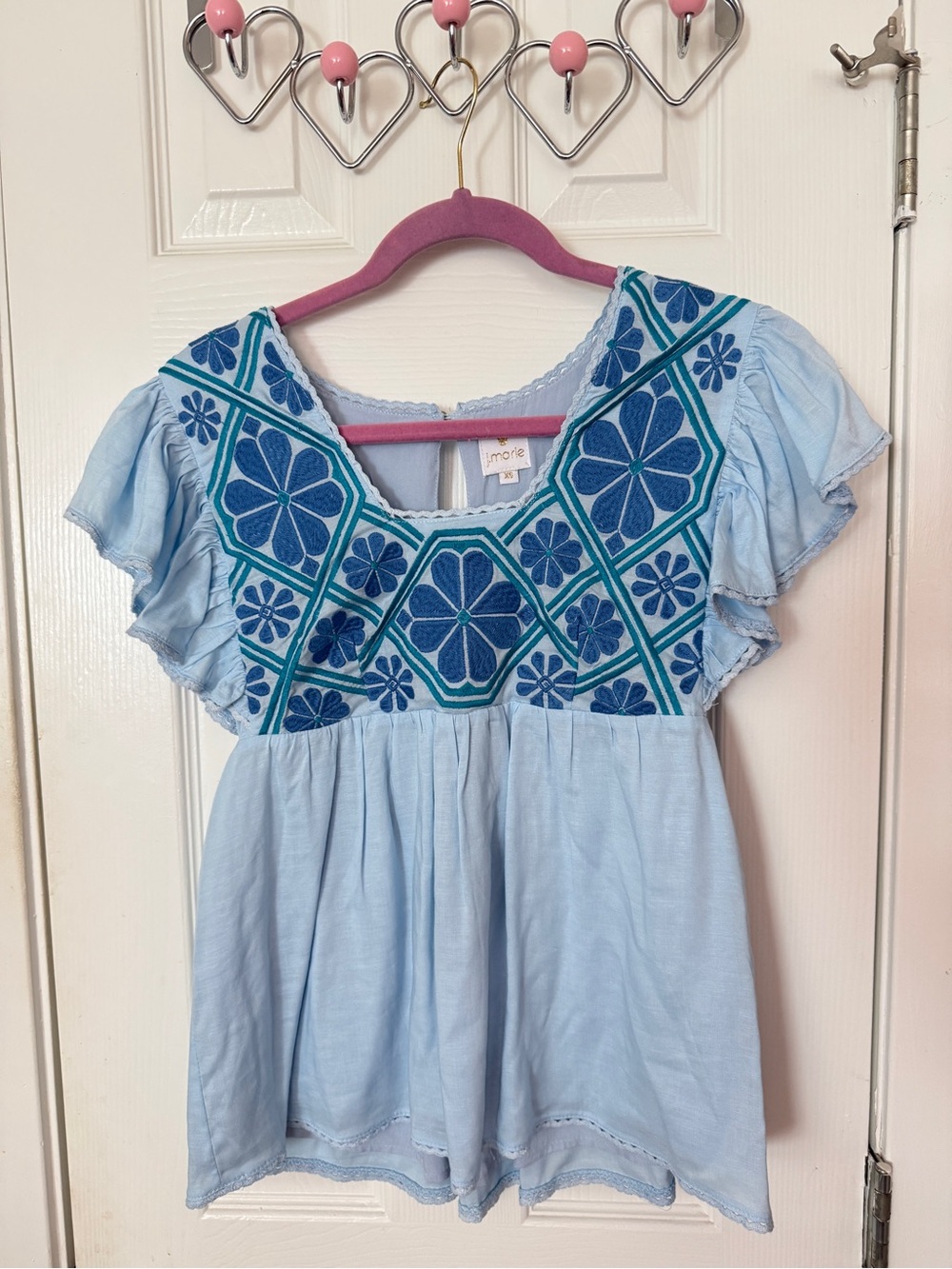 J. Marie Flutter-Sleeve Blouse